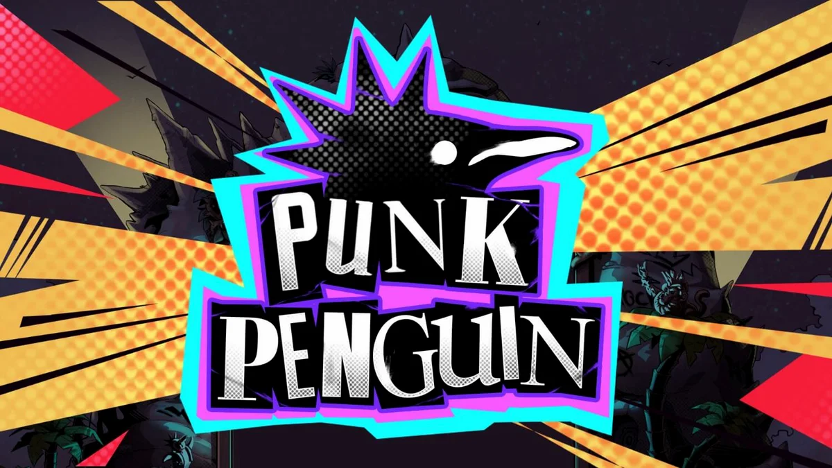 Visual gaya punk rock pada slot Punk Penguin dengan karakter penguin pemberontak